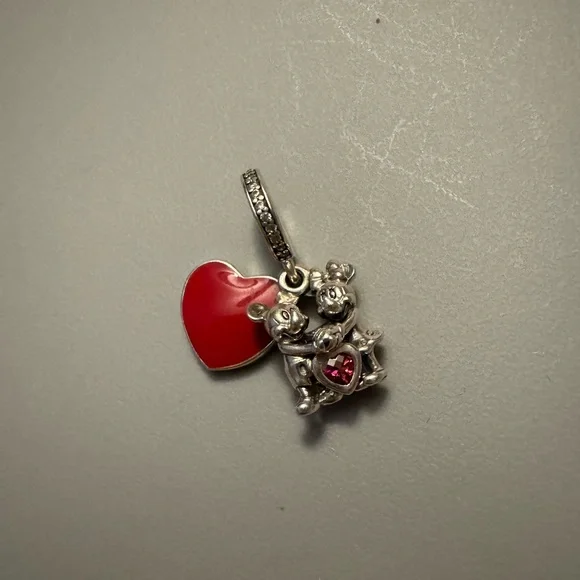 Pandora Silver and Red Mickey & Minnie Charm - Picture 2 of 5